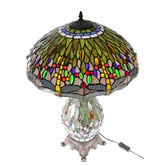 Tiffany Emporium Dragonfly Large Green Tiffany Table Lamp