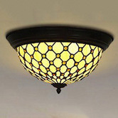Tiffany Emporium Bead Tiffany-Style Flush Mount Ceiling Light