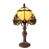 Tiffany Emporium Baroque Cream Leadlight Mini Tiffany Table Lamp