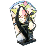 Tiffany Emporium Feather Dancer Leadlight Tiffany Table Lamp