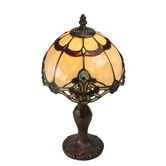 Tiffany Emporium Baroque Cream Leadlight Mini Tiffany Table Lamp