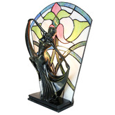 Tiffany Emporium Feather Dancer Leadlight Tiffany Table Lamp