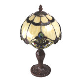 Tiffany Emporium Baroque Cream Leadlight Mini Tiffany Table Lamp