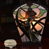 Tiffany Emporium Feather Dancer Leadlight Tiffany Table Lamp