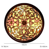 Tiffany Emporium Wisteria Flower Tiffany-Style Flush Mount Ceiling Light