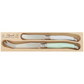 Andre Verdier 2 Piece Mint &amp; White Debutant Cheese Knife Set