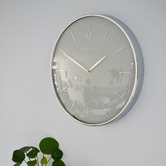 NeXtime Silver Glamour NeXtime Metal Wall Clock