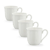 Noritake Baroque White 4 Mug Set