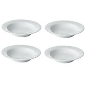 Noritake White Conifere Rimmed Porcelain Soup Bowls