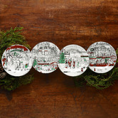 Noritake 4 Piece Le Restaurant Xmas 20cm Porcelain Cake Plate Set