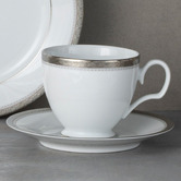 Noritake Platinum Charlotta 225ml Porcelain Cup &amp; Saucer