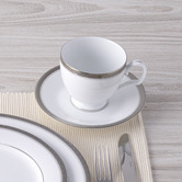 Noritake Platinum Charlotta 225ml Porcelain Cup &amp; Saucer