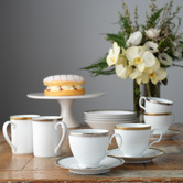 Noritake Platinum Charlotta 225ml Porcelain Cup &amp; Saucer