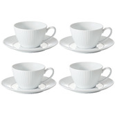 Noritake White Conifere Coffee Cups &amp; Saucers