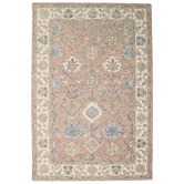 Elemental Rug Collective Blush Kashan Hand-Tufted Wool &amp; Cotton Rug