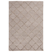Elemental Rug Collective Taupe Panama Diamonds Hand-Tufted Wool &amp; Viscose Rug