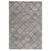 Elemental Rug Collective Charcoal Panama Diamonds Hand-Tufted Wool &amp; Viscose Rug