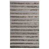 Elemental Rug Collective Charcoal Panama Lines Hand-Tufted Wool &amp; Viscose Rug