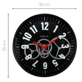 Boyle 36cm NeXtime Modern Gear Metal Wall Clock