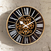 Boyle 50cm Black &amp; Gold NeXtime William Wall Clock