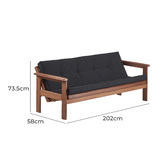 Sage Breeze Outdoor Windsor 3 Seater Wood Outdoor Sofa Bed