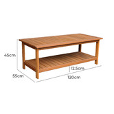 Sage Breeze Outdoor Natural Avoca Wood Outdoor Coffee Table
