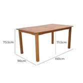 Sage Breeze Outdoor Clyde Shorea Wood Outdoor Dining Table