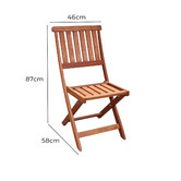 Sage Breeze Outdoor 2 Seater Yarra Shorea Wood Outdoor Foldable Bistro Set