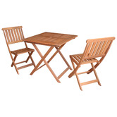 Sage Breeze Outdoor 2 Seater Yarra Shorea Wood Outdoor Foldable Bistro Set