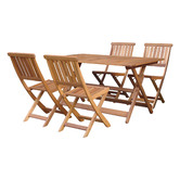 Sage Breeze Outdoor 4 Seater Yarra Shorea Wood Outdoor Foldable Dining Set