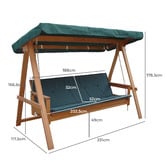 Sage Breeze Outdoor Rivers 3 Seater Swing Sofa Bed with Canopy