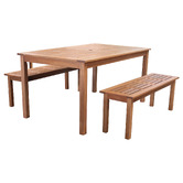 Sage Breeze Outdoor 6 Seater 180cm Jasper Shorea Wood Outdoor Dining Set