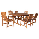 Sage Breeze Outdoor 6 Seater Jasper Outdoor Extendable Dining Table &amp; Clyde Dining Chair Set