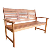 Sage Breeze Outdoor 3 Seater Jasper Shorea Wood Garden Bench