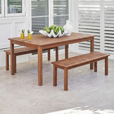 Sage Breeze Outdoor 4 Seater 150cm Jasper Shorea Wood Outdoor Dining Set