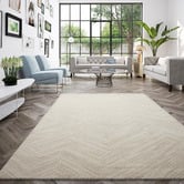 Atlas Flooring Sand Geometric Power-Loomed Rug