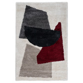 Atlas Flooring Red &amp; Grey Oscar Contemporary Shag Rug