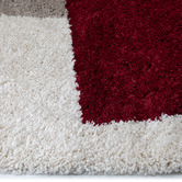Atlas Flooring Red &amp; Grey Oscar Contemporary Shag Rug