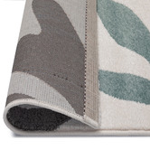 Atlas Flooring Cream &amp; Blue Abstract Leaves Rug