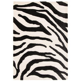 Atlas Flooring Cream &amp; Black Oran Zebra Power-Loomed Rug