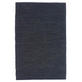 Atlas Flooring Black Angus Flat Weave Leather &amp; Cotton Rug
