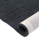 Atlas Flooring Black Angus Flat Weave Leather &amp; Cotton Rug