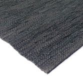 Atlas Flooring Black Angus Flat Weave Leather &amp; Cotton Rug