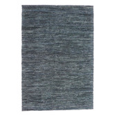 Atlas Flooring Dark Grey Angus Flat Weave Leather &amp; Cotton Rug