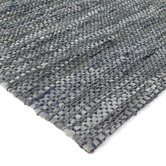 Atlas Flooring Dark Grey Angus Flat Weave Leather &amp; Cotton Rug