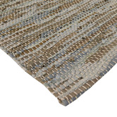 Atlas Flooring Brown Angus Flat Weave Leather &amp; Cotton Rug