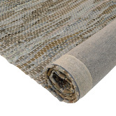 Atlas Flooring Brown Angus Flat Weave Leather &amp; Cotton Rug
