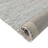 Atlas Flooring Light Grey Angus Flat Weave Leather &amp; Cotton Rug