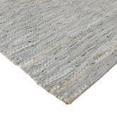 Atlas Flooring Light Grey Angus Flat Weave Leather &amp; Cotton Rug