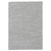 Atlas Flooring Light Grey Angus Flat Weave Leather &amp; Cotton Rug